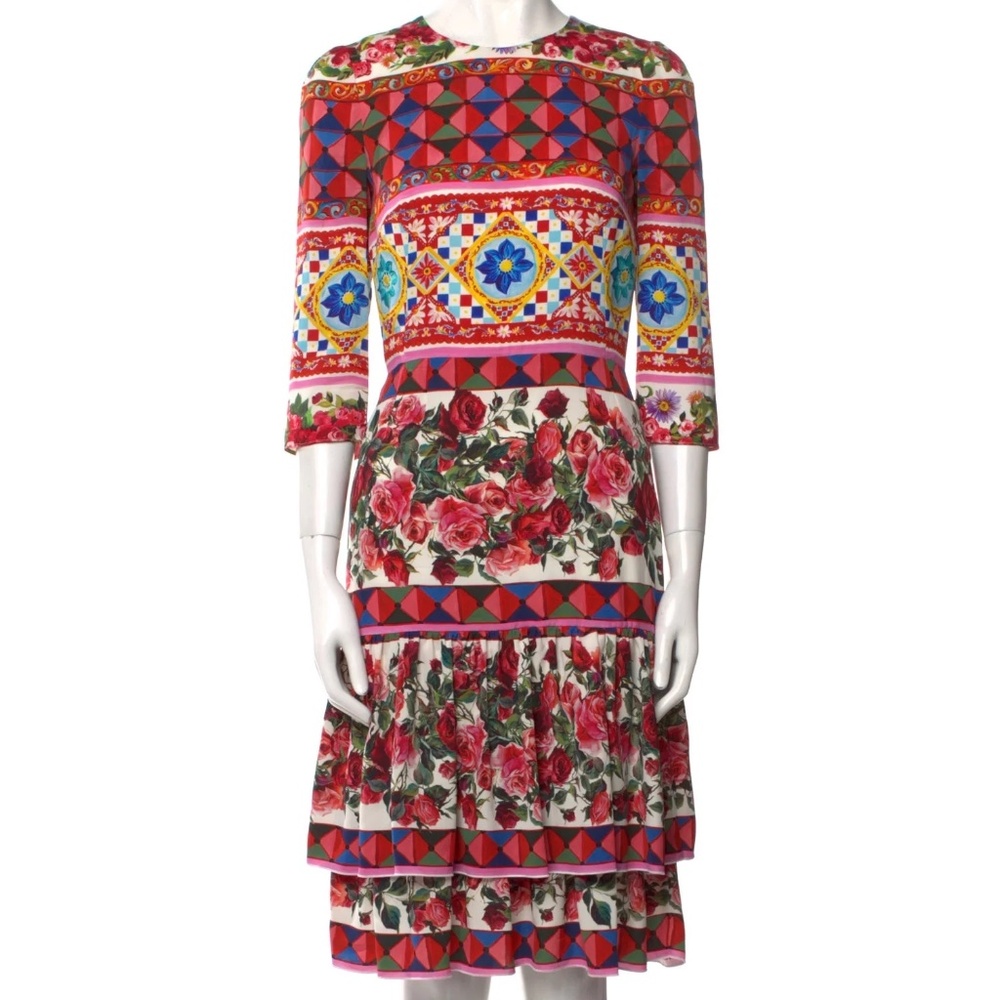 Dolce & Gabbana Mambo print silk dress  IT 40